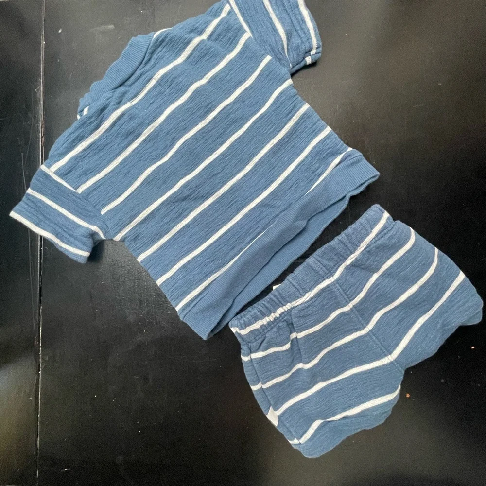 Baby 2-Piece Terry Top & Short Set Made with Organic Cotton in Stripes